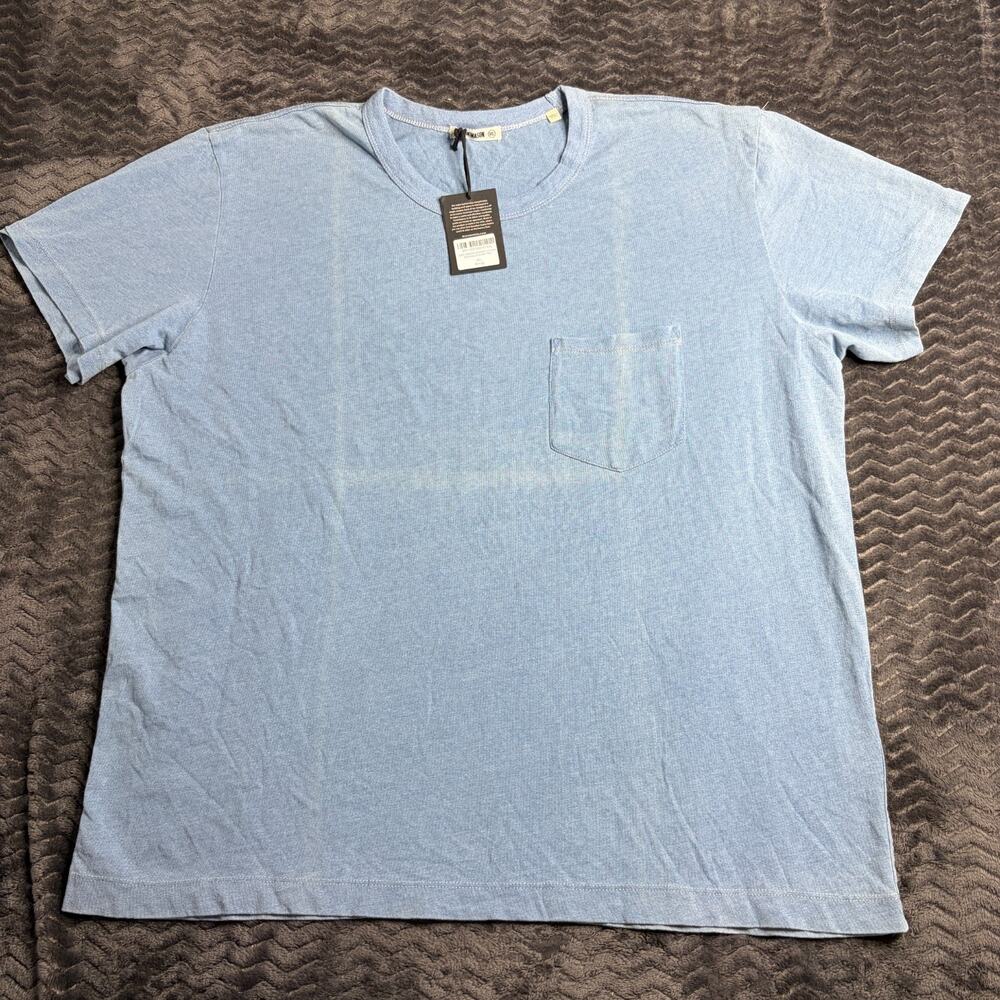 Buck Mason L021 Indigo Dipped Mens size 2XLarge Cotton Classic Tee Shirt NWT
